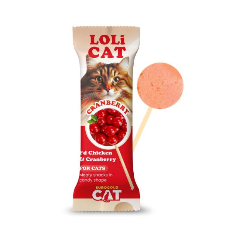 EUROGOLD CAT LOLİCAT KEDİ ÖDÜL LOLİPOP 1.5 GR KIZILCIKLİ - 15'Lİ .5